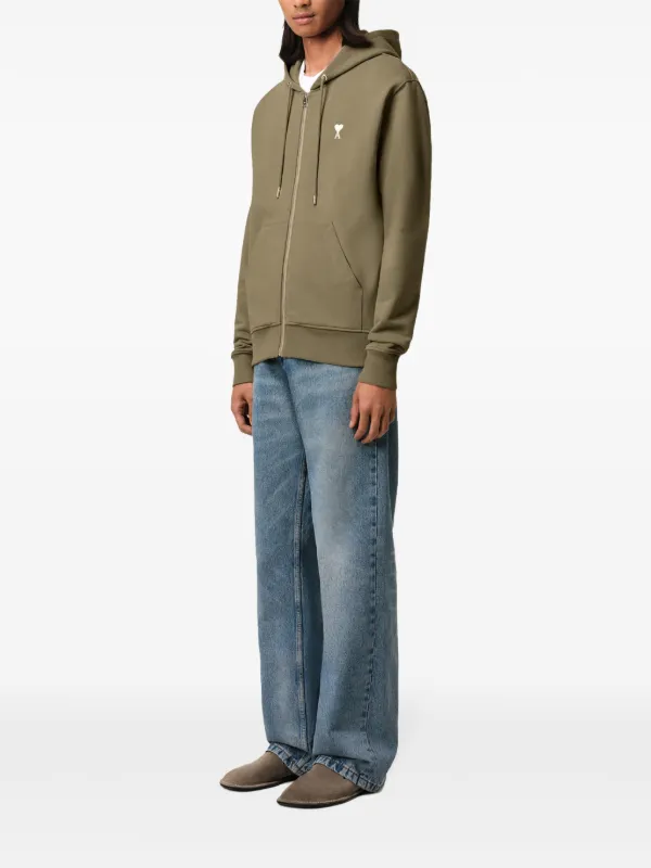 ★【AMI PARIS】★de Coeur Hood Sweatshir.t Pale Green★ SSENSE Exclusive Green Ami de Cœur Hoodie by AMI Paris on Sale