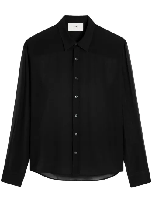 AMI Paris chemise en crêpe - Noir - AMI Paris - Modalova