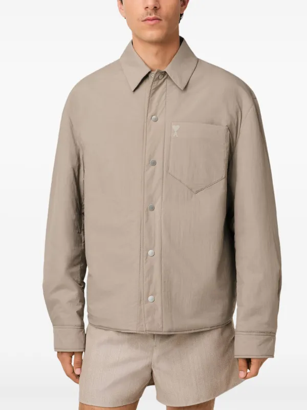 【AMI PARIS】CLASSIC PADDED JACKET◆HJK131LH0044 Winter Jacket for Men Black Lamb Leather - Ami Paris – LOZURI®