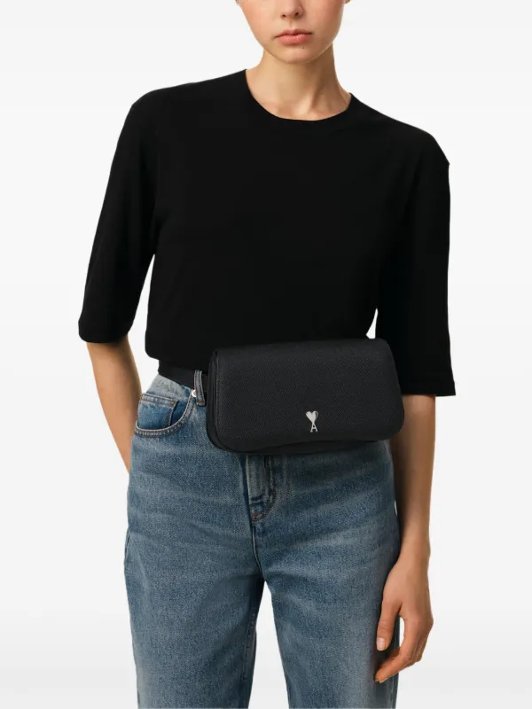 AMI Paris Paris Paris Cross Body Bag | Black | FARFETCH