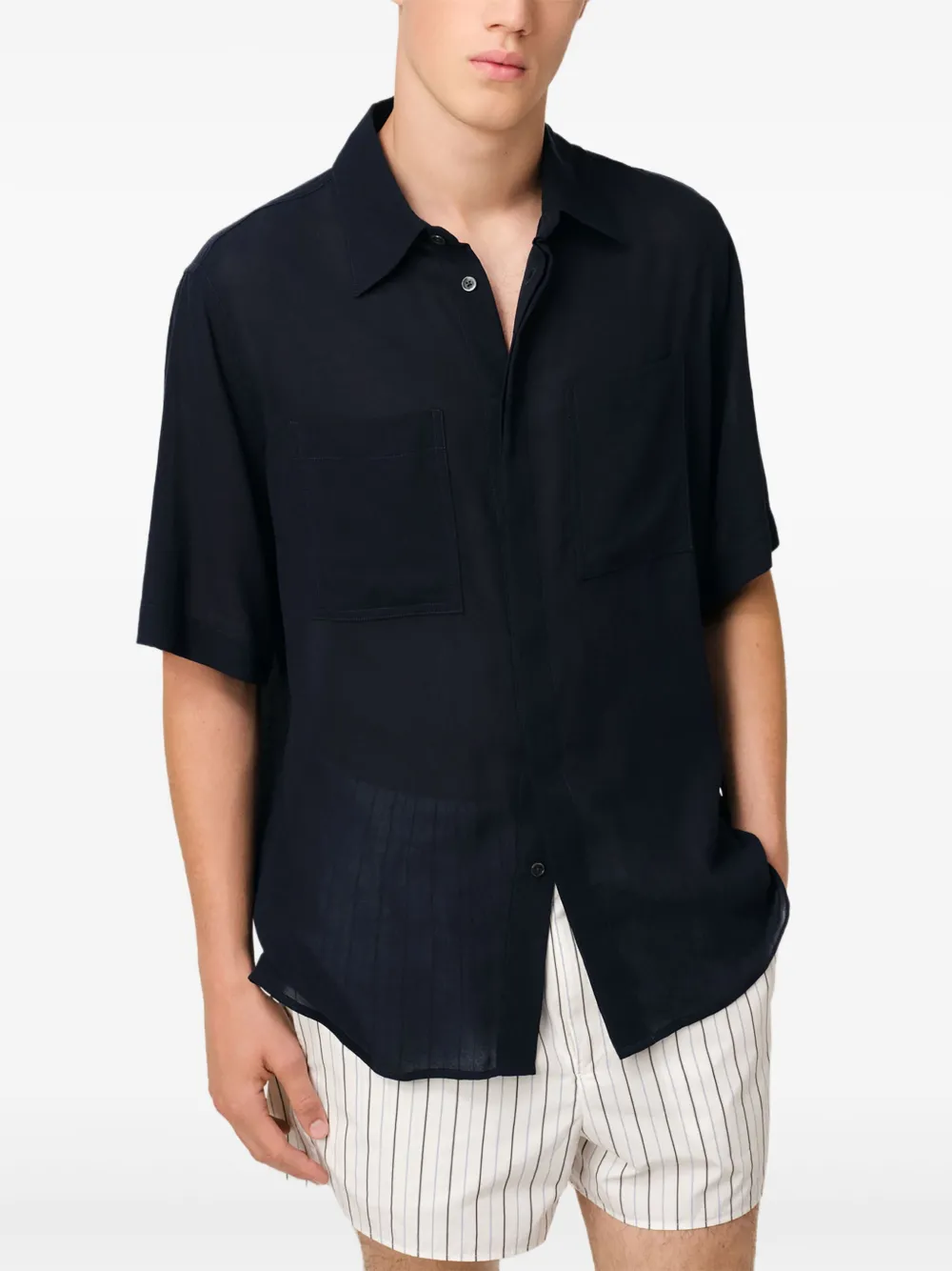 AMI Paris Overhemd met korte mouwen Blauw