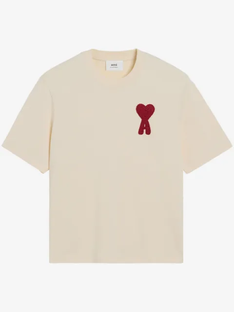 AMI Paris playera con parche Ami De Coeur de algodón