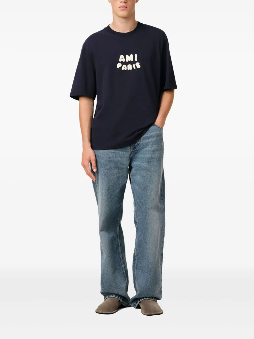 AMI Paris Ami Paris T-shirt - Blauw