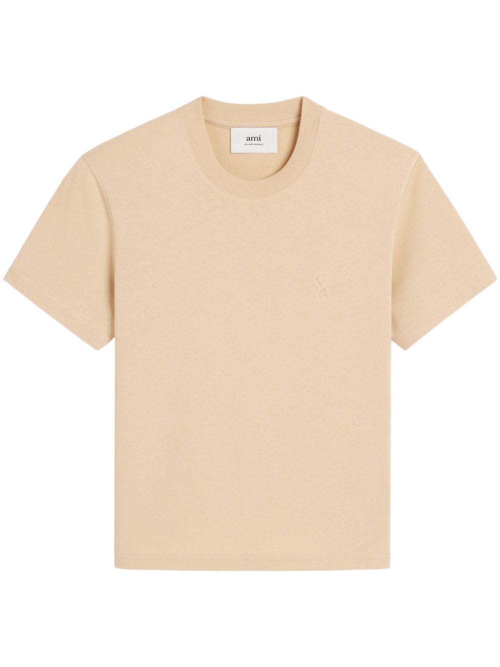 AMI Paris T-shirt met logo Beige