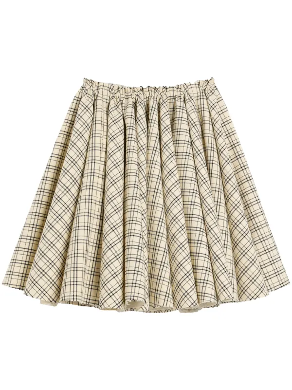 Ami Paris Checkered Skirt in Neutrals