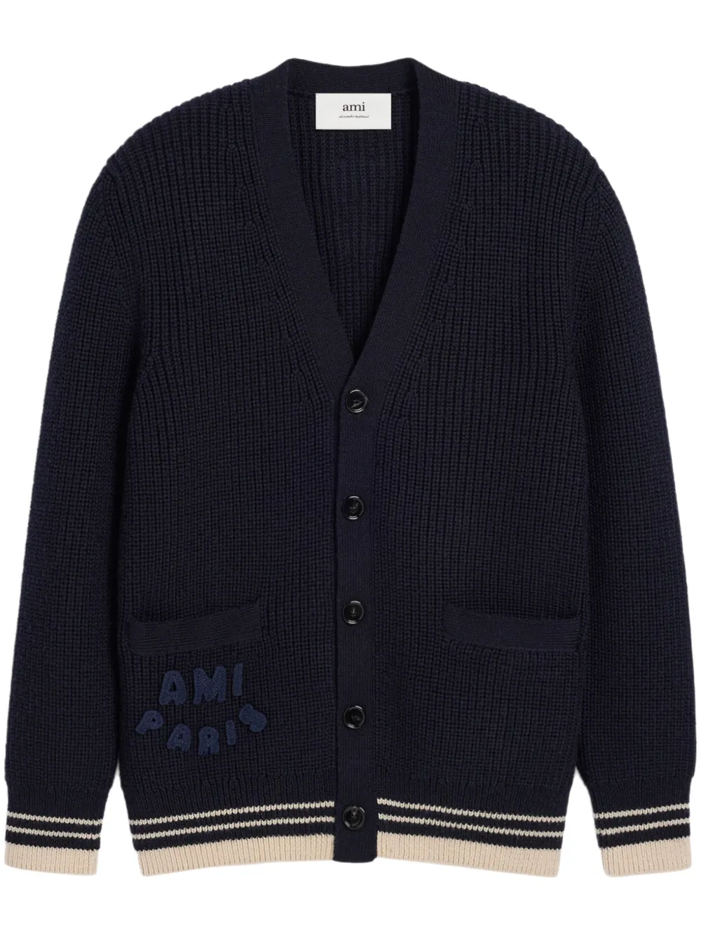 AMI Paris Geribbeld vest Blauw