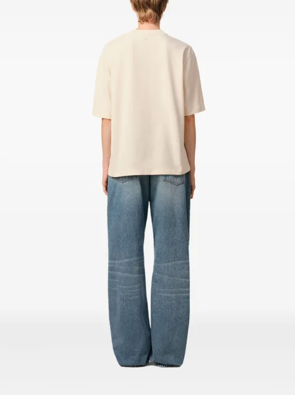 AMI Paris logo-patch T-shirt | Neutrals | FARFETCH ID