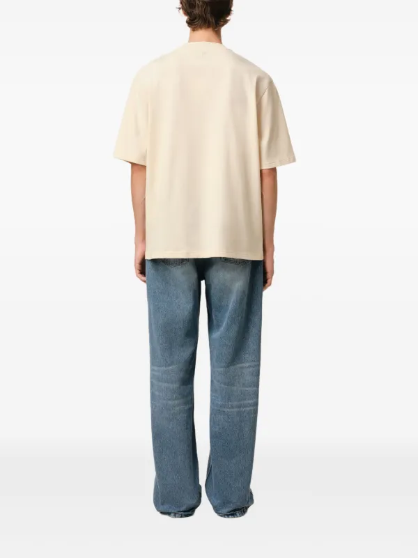 AMI Paris logo-patch T-shirt | Neutrals | FARFETCH
