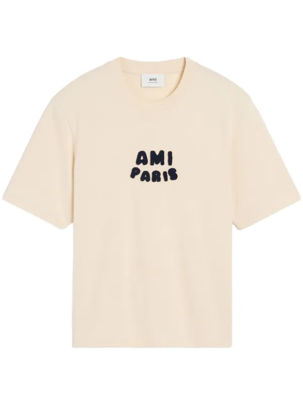 誕生日プレゼント AMI Paris ロゴ Tシャツ | ニュートラル | FARFETCH JP Tシャツ(半袖+袖なし)