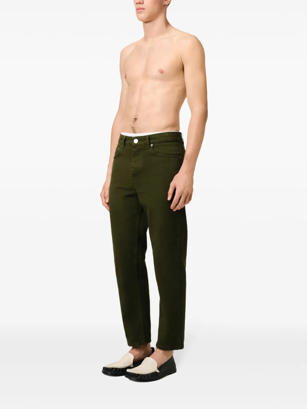 AMI Paris Jeans met toelopende pijpen Groen