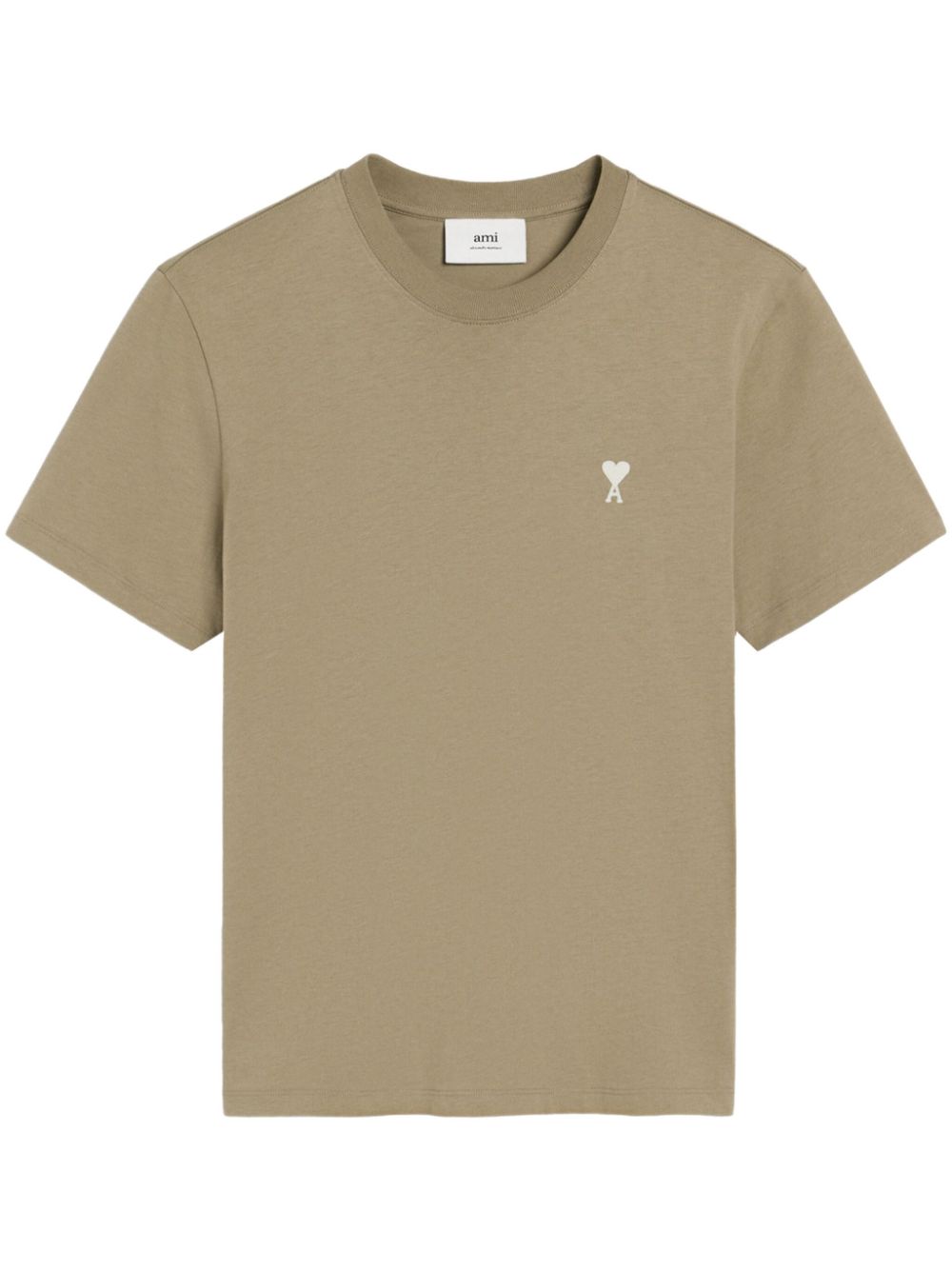 AMI Paris T-shirt met logo Beige