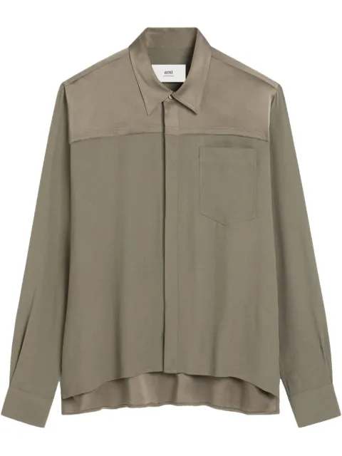 AMI Paris contrast-panel long-sleeve shirt