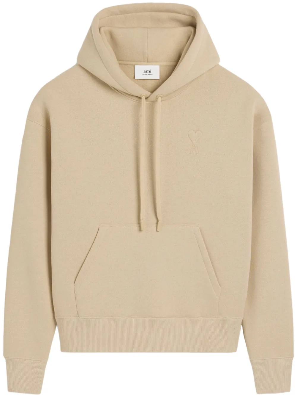 AMI Paris Hoodie met logo Beige