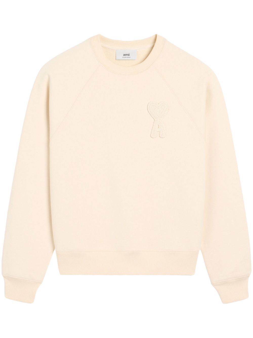 AMI Paris Sweater met logopatch Beige