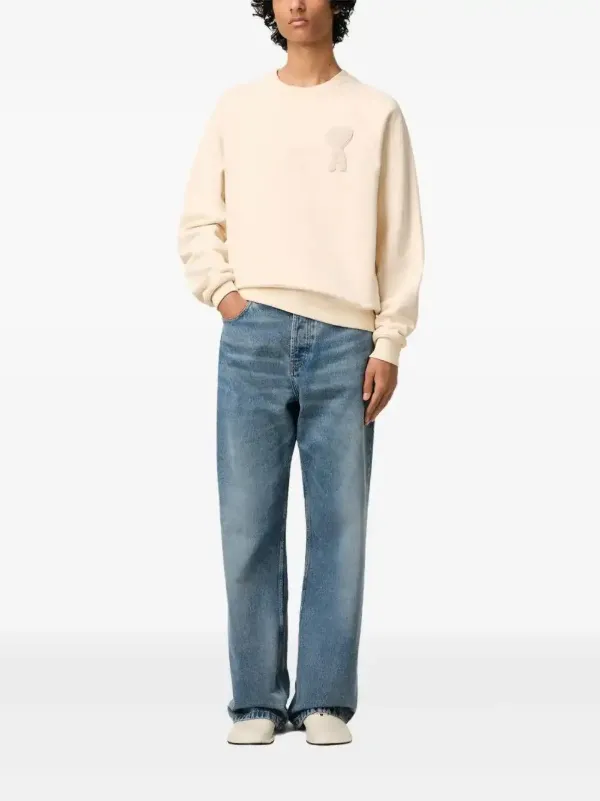 AMI Paris Ami De Coeur Patch Sweatshirt | Neutrals | FARFETCH