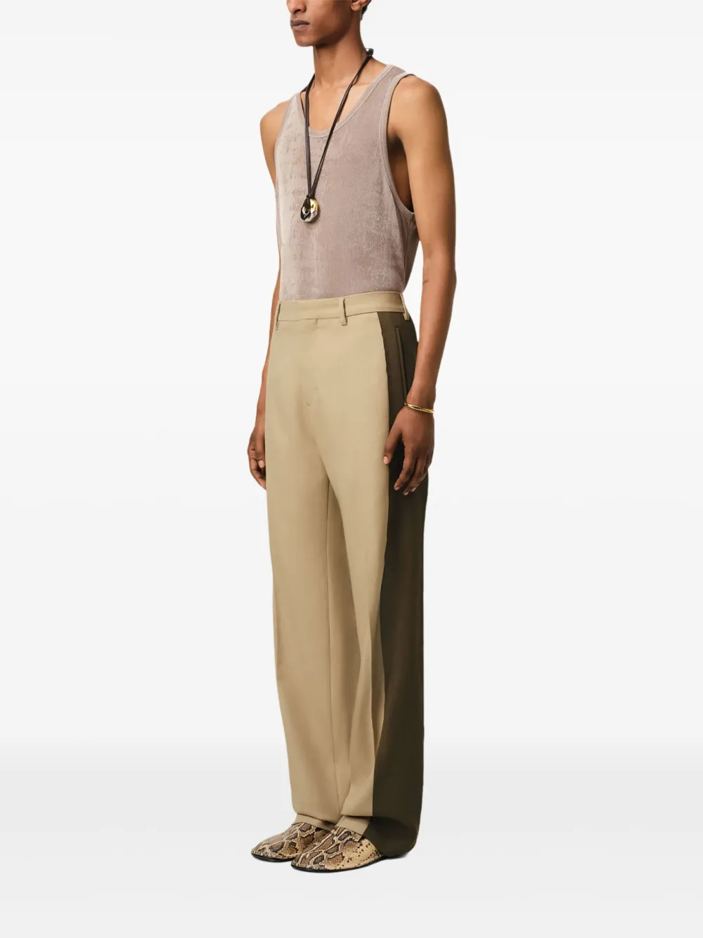 AMI Paris Contrasterend broek Beige