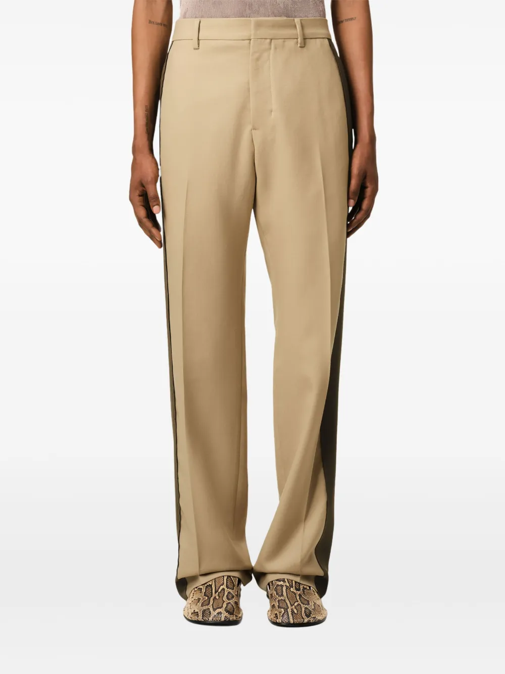 AMI Paris Contrasterend broek Beige