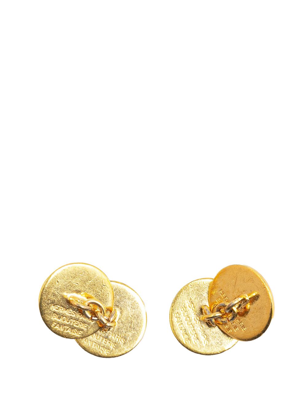 Hermès Pre-Owned 20th Century Gold Plated Selle Bijouterie Fantaisie costume cufflinks - Goud