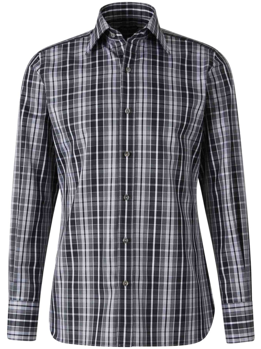 TOM FORD plaid-check shirt - Black