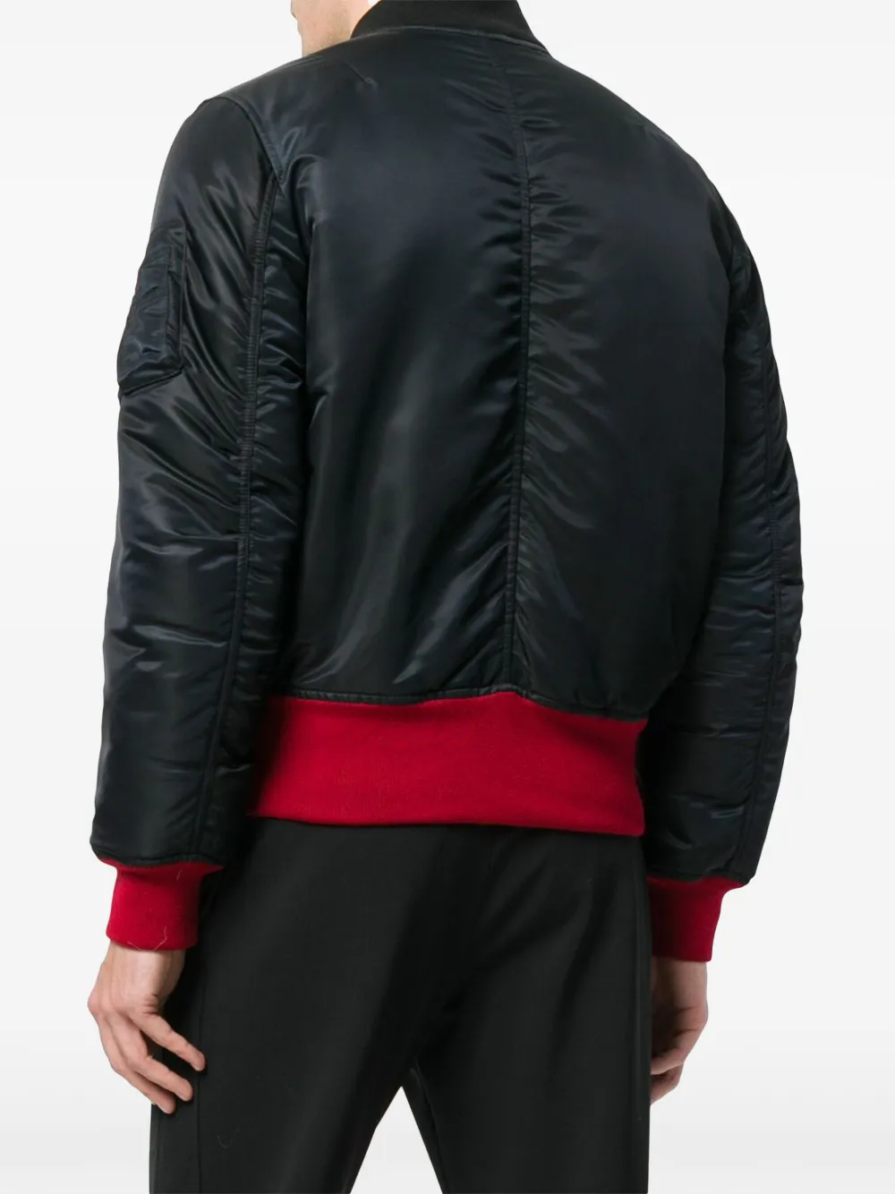 Shop Calvin Klein Contrast-panel Bomber Jacket In Black