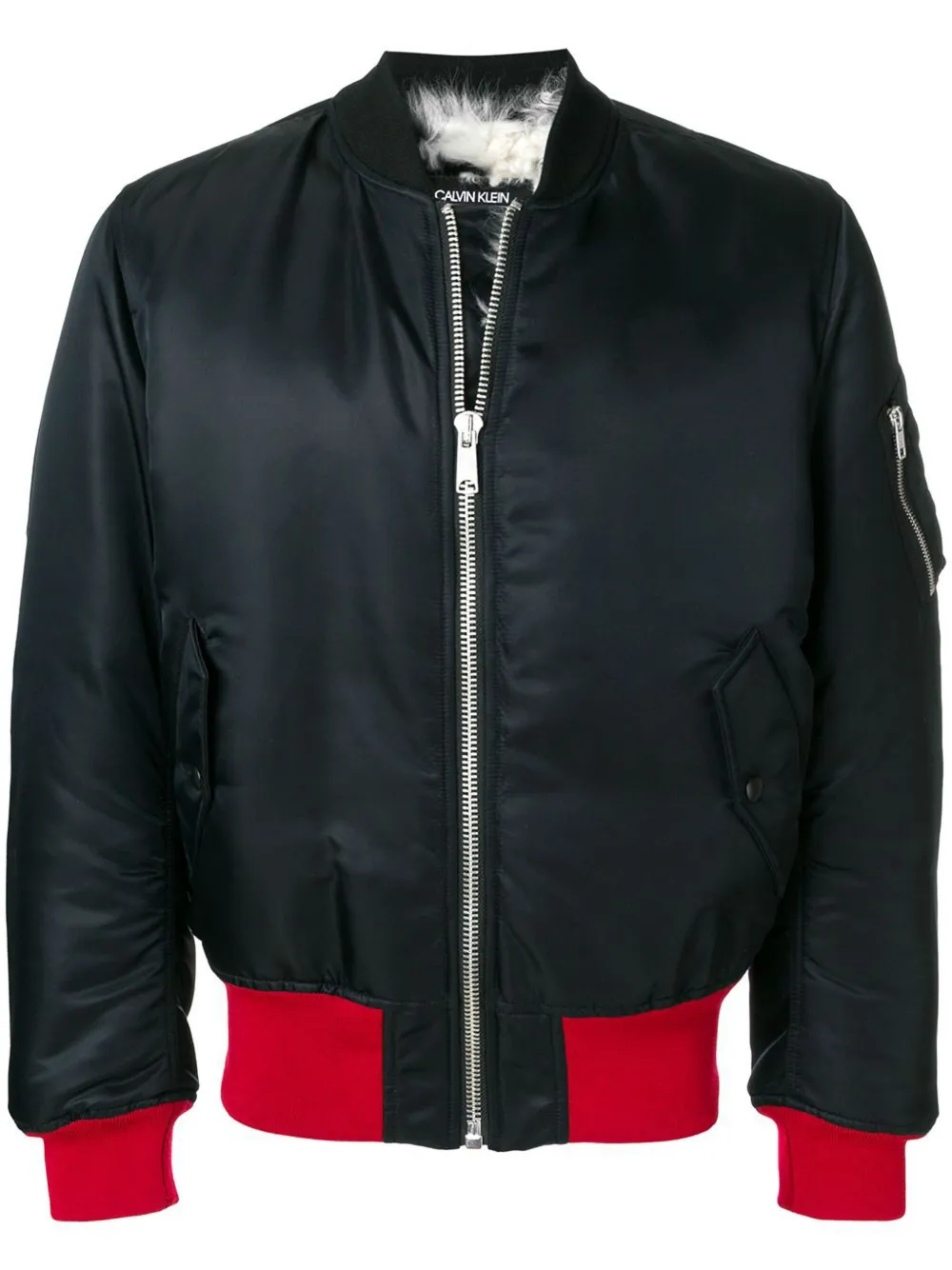 Calvin Klein contrast-panel bomber jacket | Black | Image 1