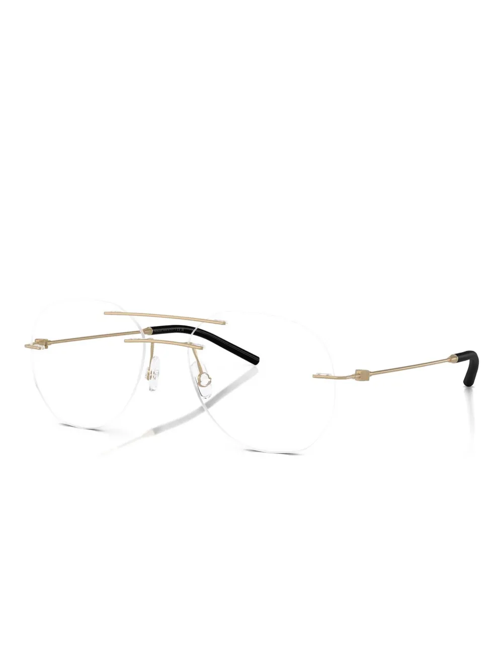Moncler Eyewear Bril met goudkleurig metalen randloos montuur