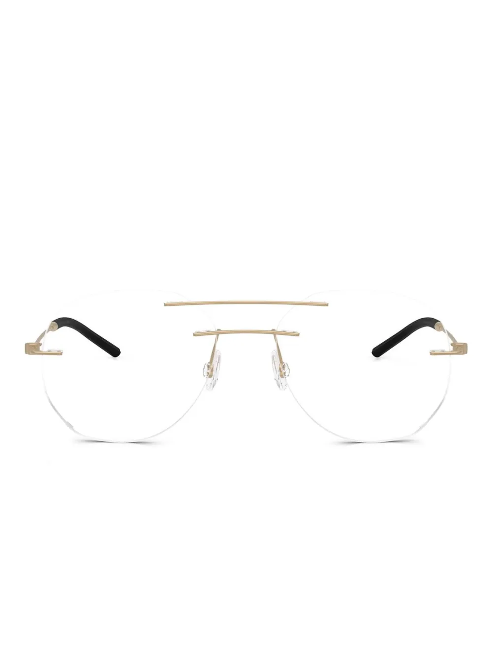 Moncler Eyewear Bril met goudkleurig metalen randloos montuur