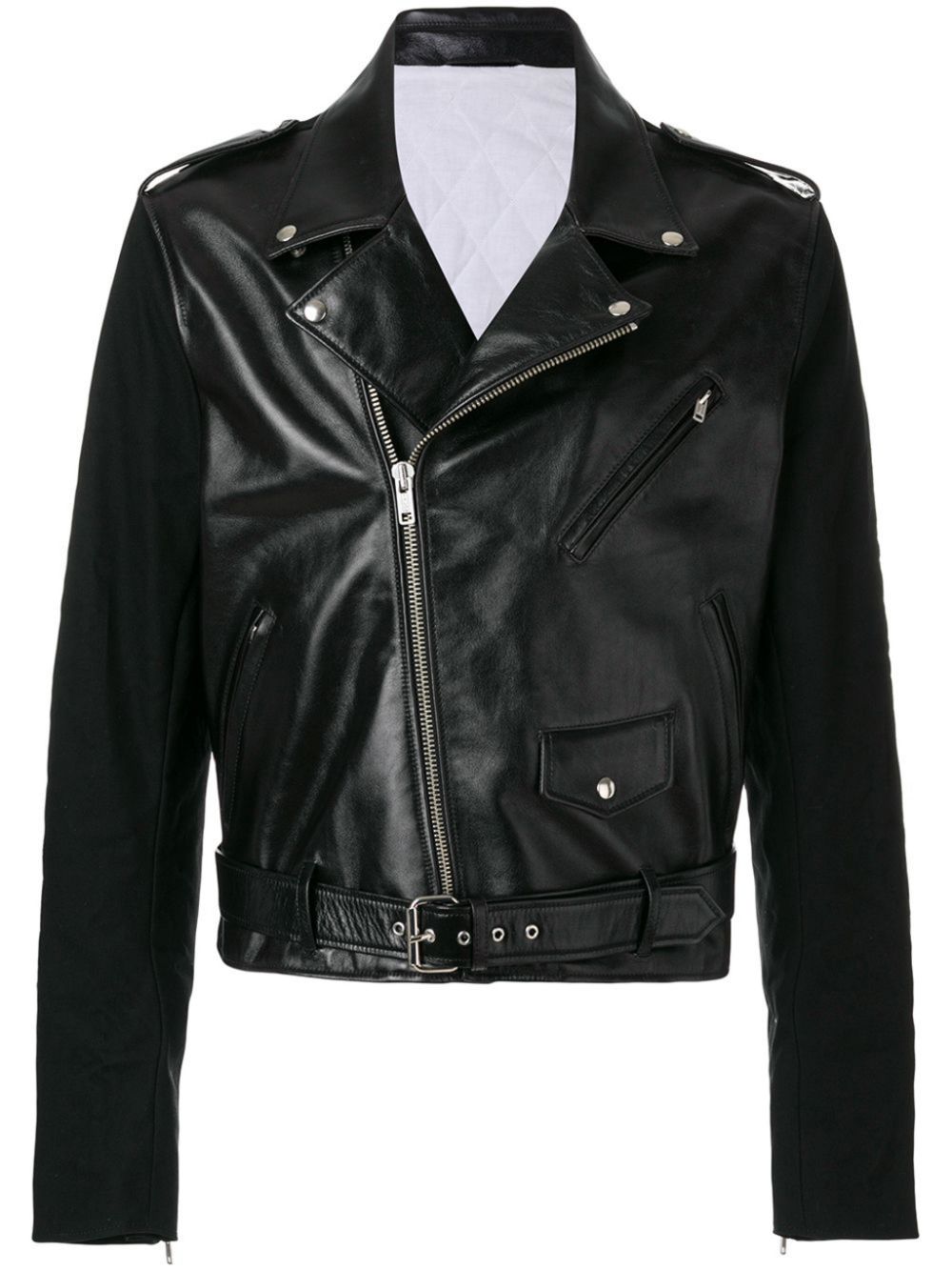 Calvin Klein panelled biker jacket - Black