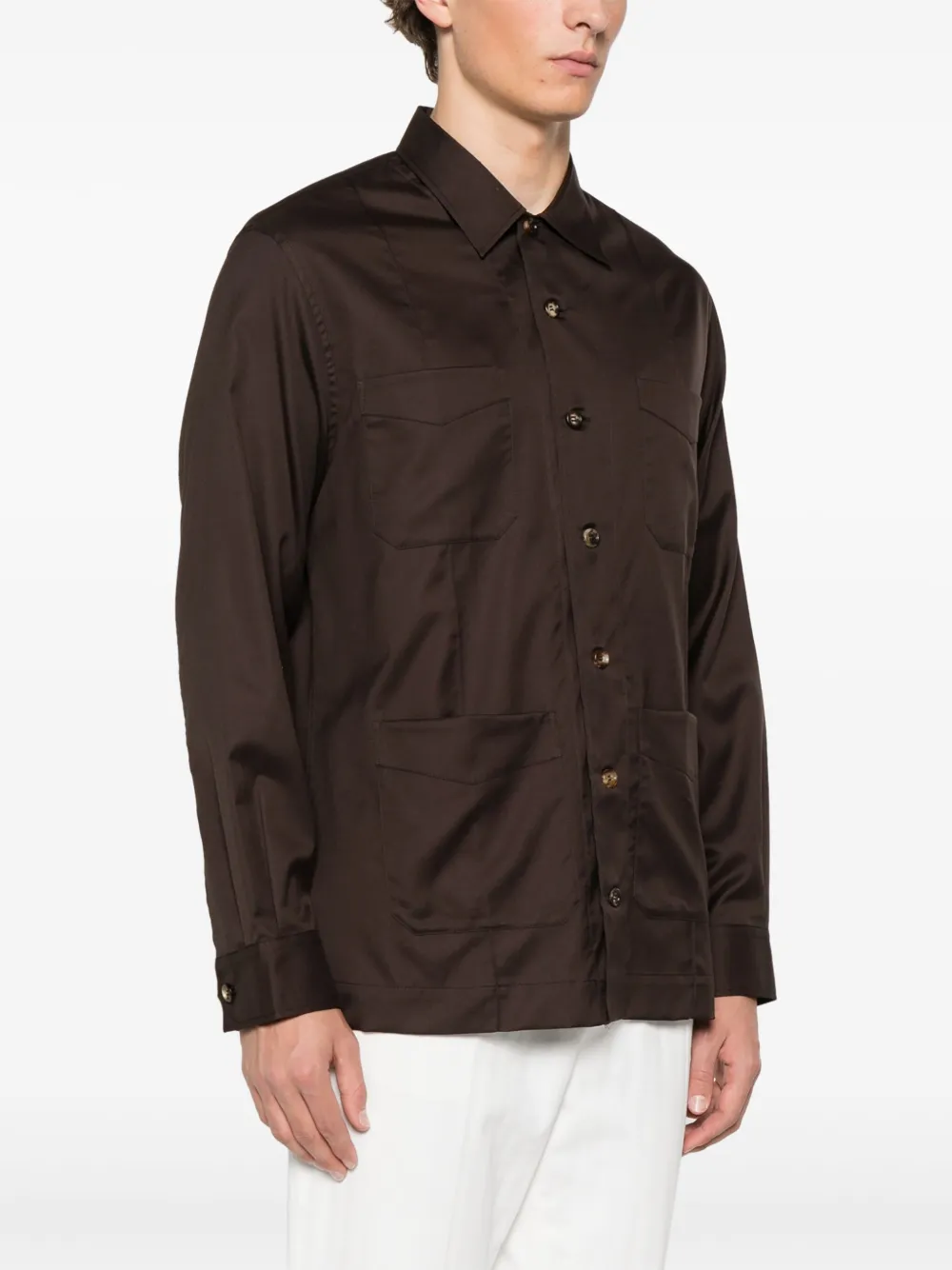 Brunello Cucinelli Katoenen overhemd Bruin