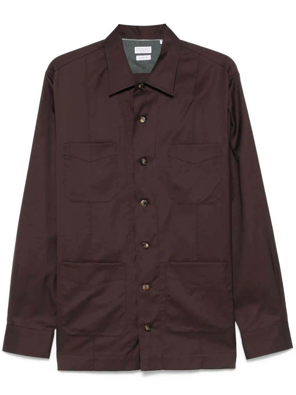 Brunello Cucinelli camisa con botones | marrón | Image 1