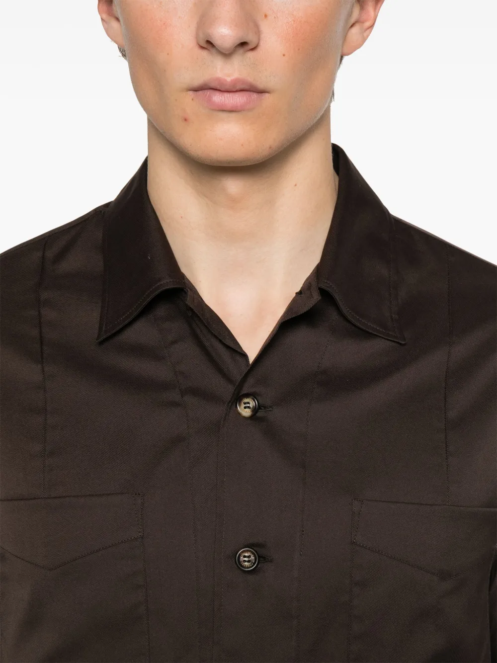 Brunello Cucinelli Katoenen overhemd Bruin