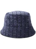 Ferragamo logo velvet bucket hat - Blue