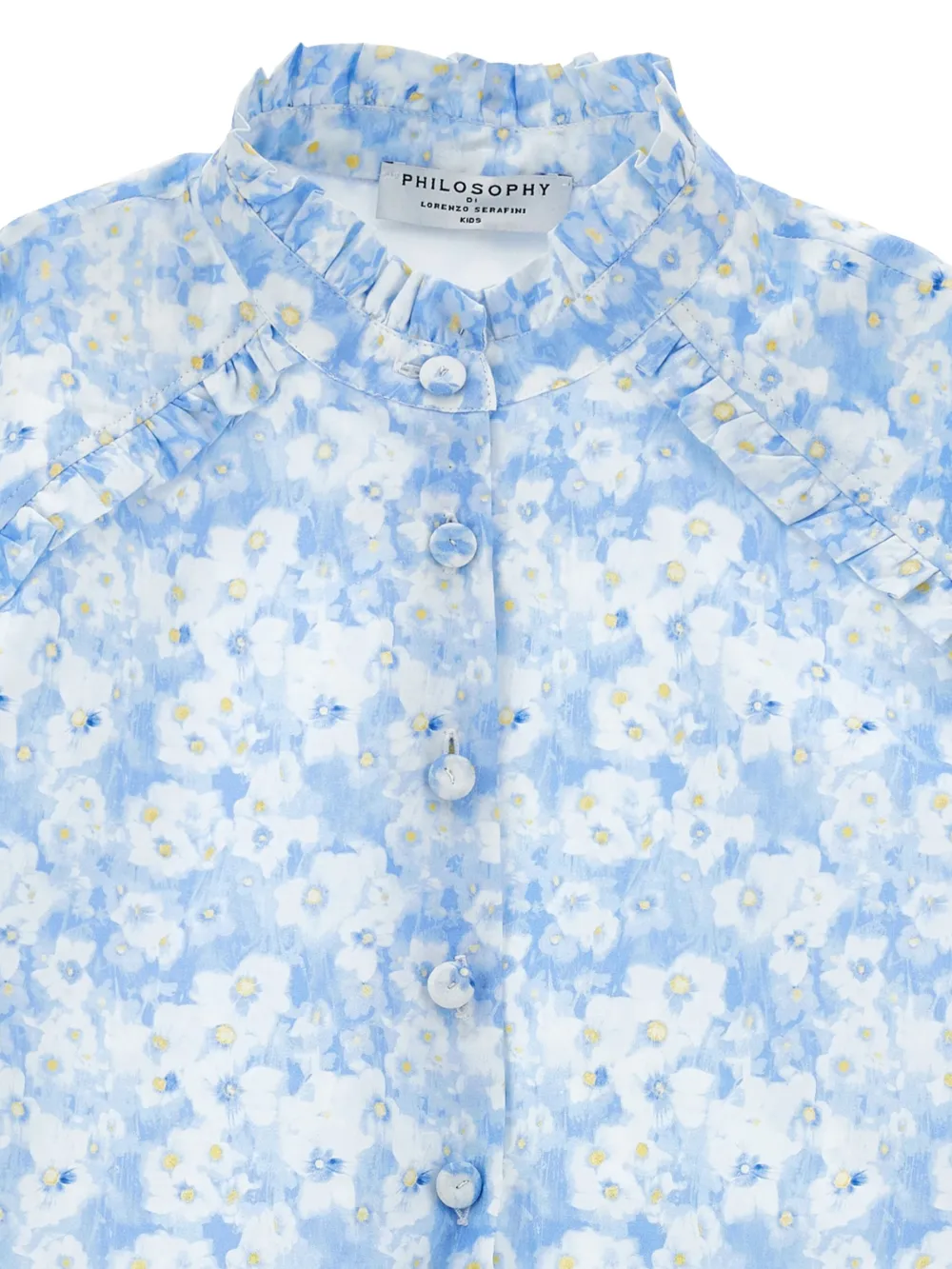 Philosophy Di Lorenzo Serafini Kids Shirt met bloemenprint Blauw