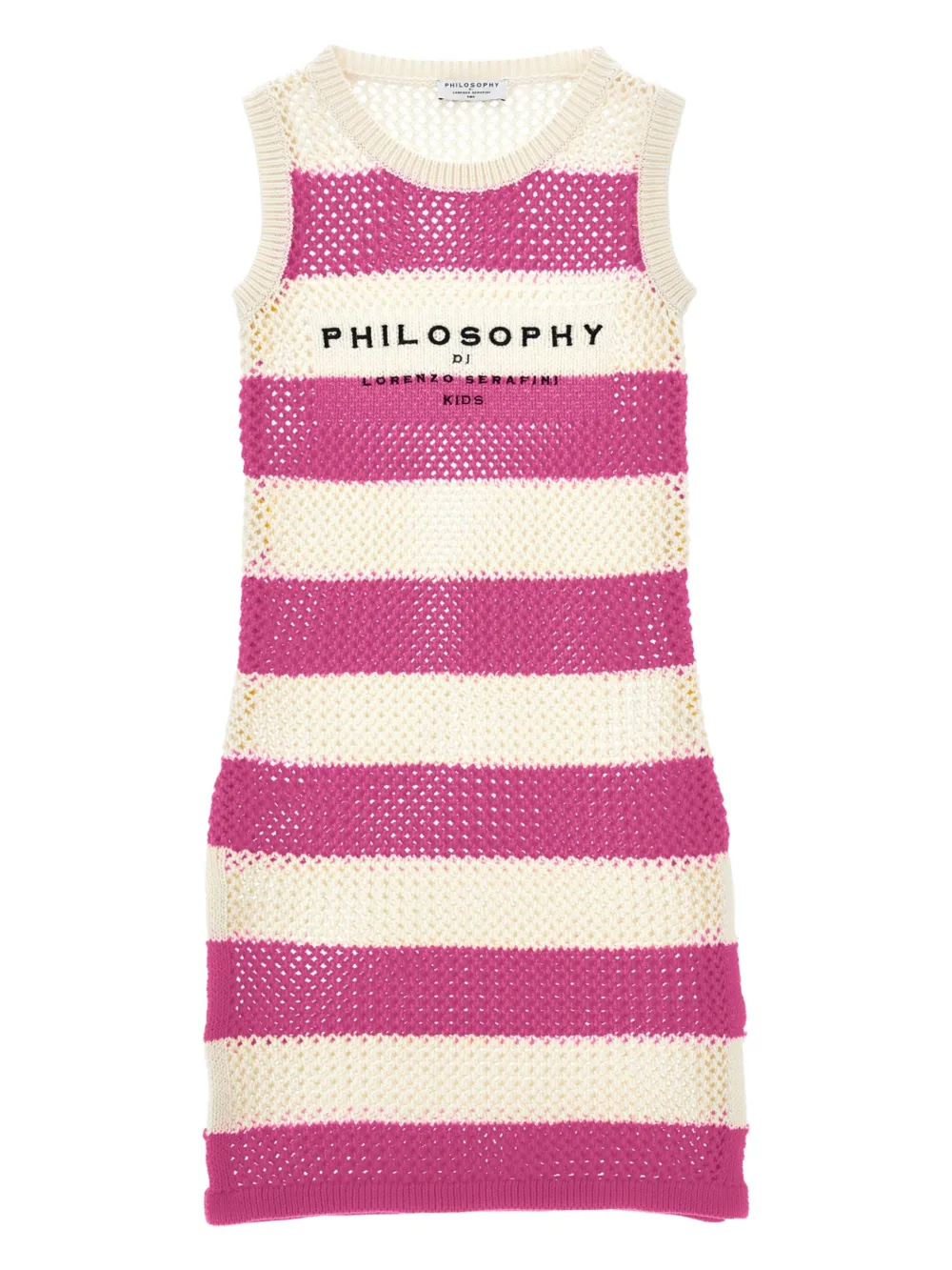 Philosophy Di Lorenzo Serafini Kids ストライプ ニットワンピース - ピンク Philosophy Di Lorenzo Serafini Kids ストライプ ニットワンピース - ピンク