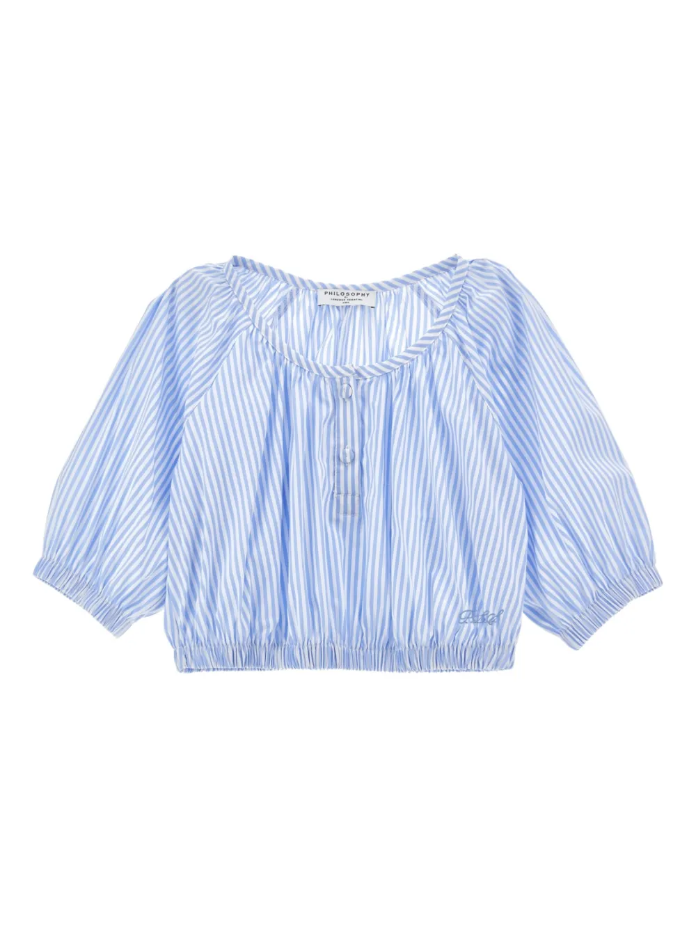 Philosophy Di Lorenzo Serafini Kids Gestreept shirt van katoenblend Blauw