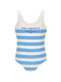 Philosophy Di Lorenzo Serafini Kids striped swimsuit - Blue