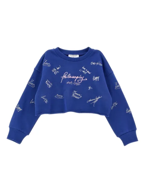 Philosophy Di Lorenzo Serafini Kids Moletom com slogan bordado