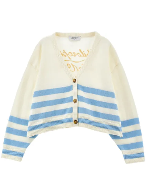 Philosophy Di Lorenzo Serafini Kids Cardigan de algodão com logo