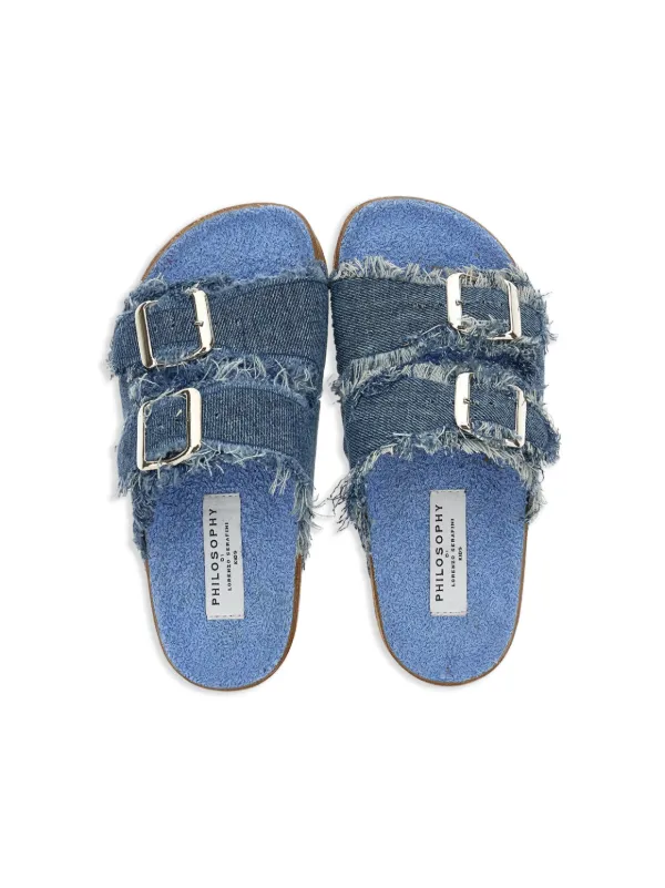 サンダル・ミュール PHILOSOPHY DI LORENZO SERAFINI SLIPPER (A32040784 0300) Philosophy Di Lorenzo Serafini Kids Denim Slides | Blue