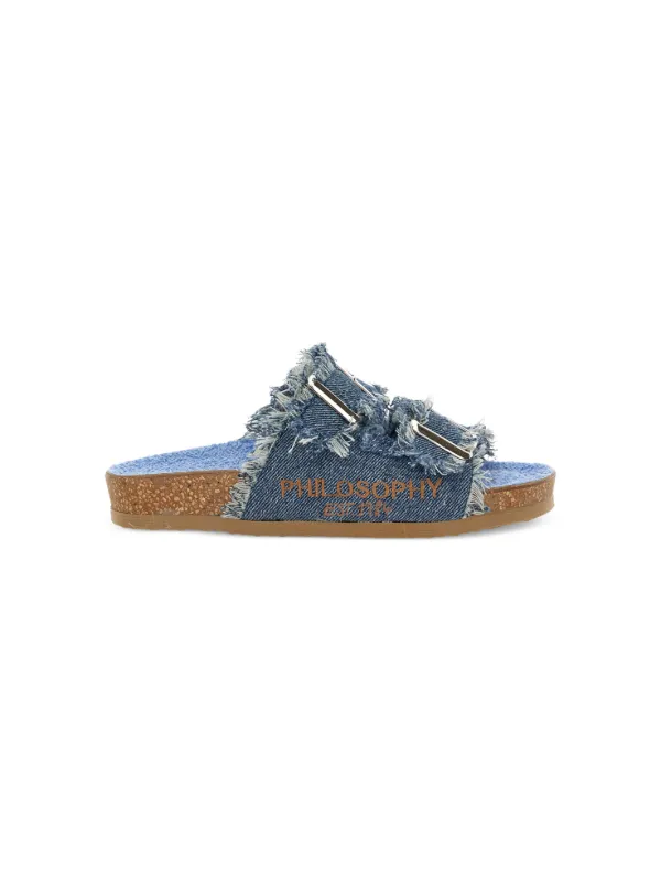 サンダル・ミュール PHILOSOPHY DI LORENZO SERAFINI SLIPPER (A32040784 0300) Philosophy Di Lorenzo Serafini Kids Sandali Slides Denim