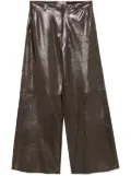 Forte Forte texture leather trousers - Gold