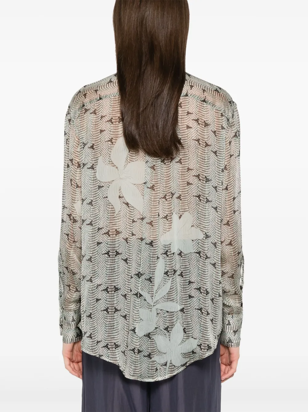 FORTE FORTE SNAKE-PRINT SHIRT