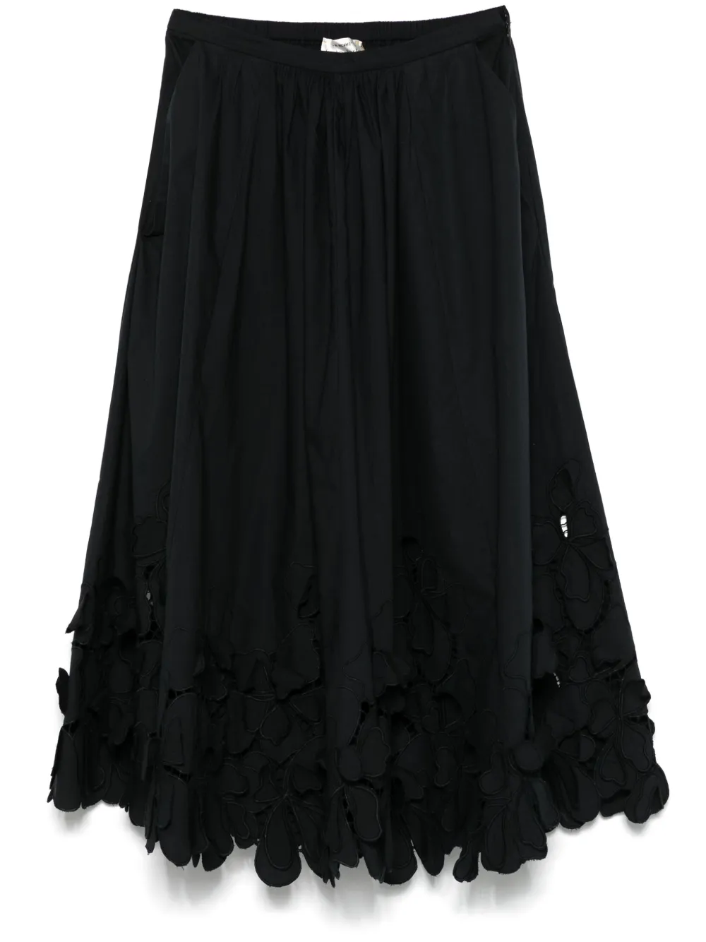 FORTE FORTE FLORAL-APPLIQUÉ MIDI SKIRT