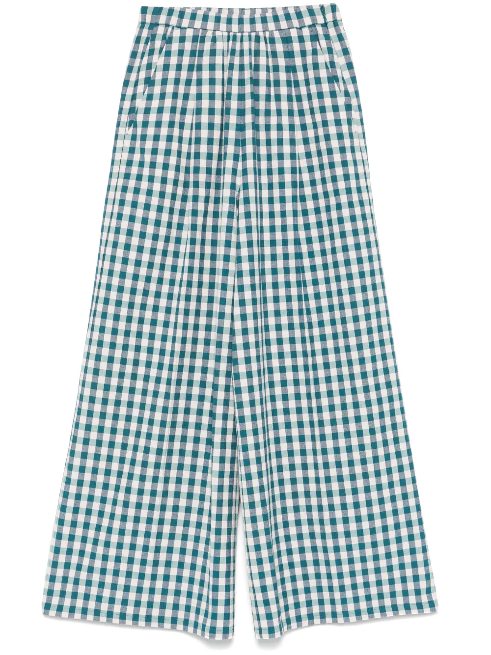 check-pattern trousers