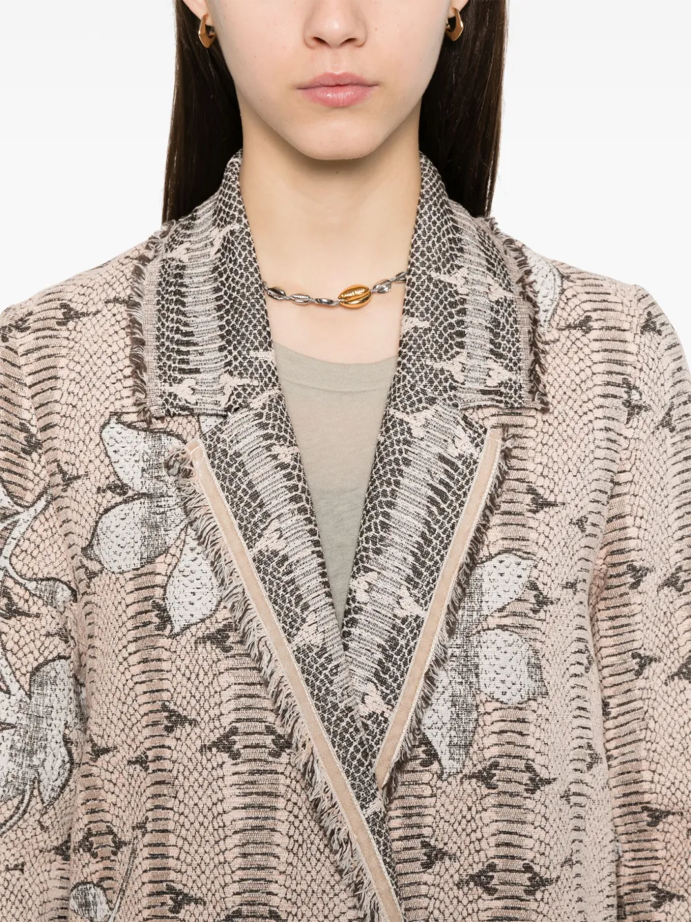 Forte Forte Floral-jacquard Coat In Pink