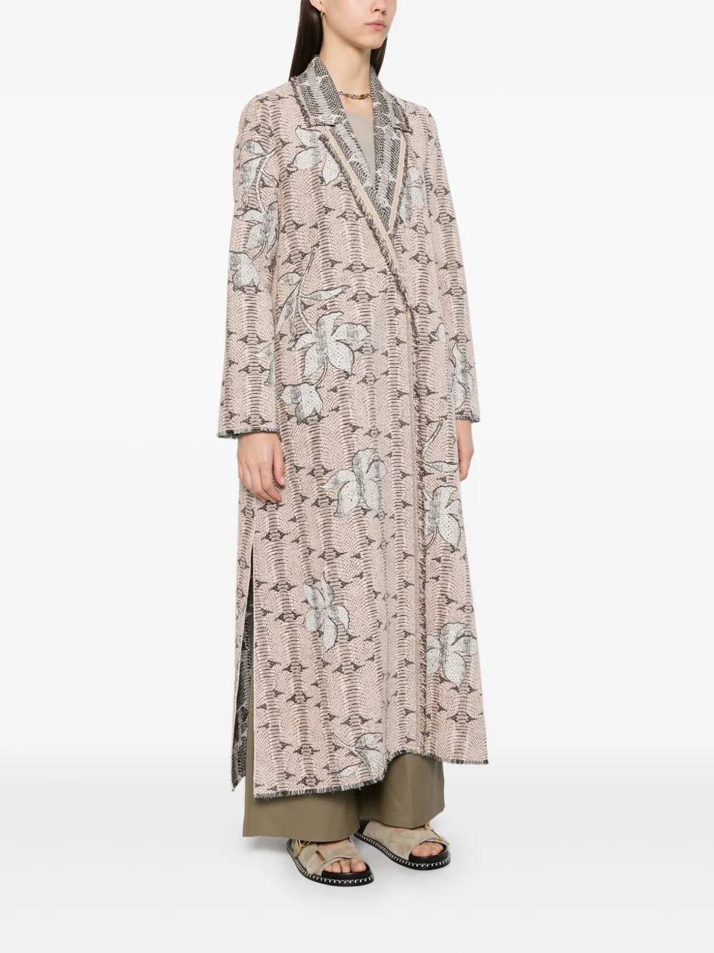 Forte Forte Floral-jacquard Coat In Pink