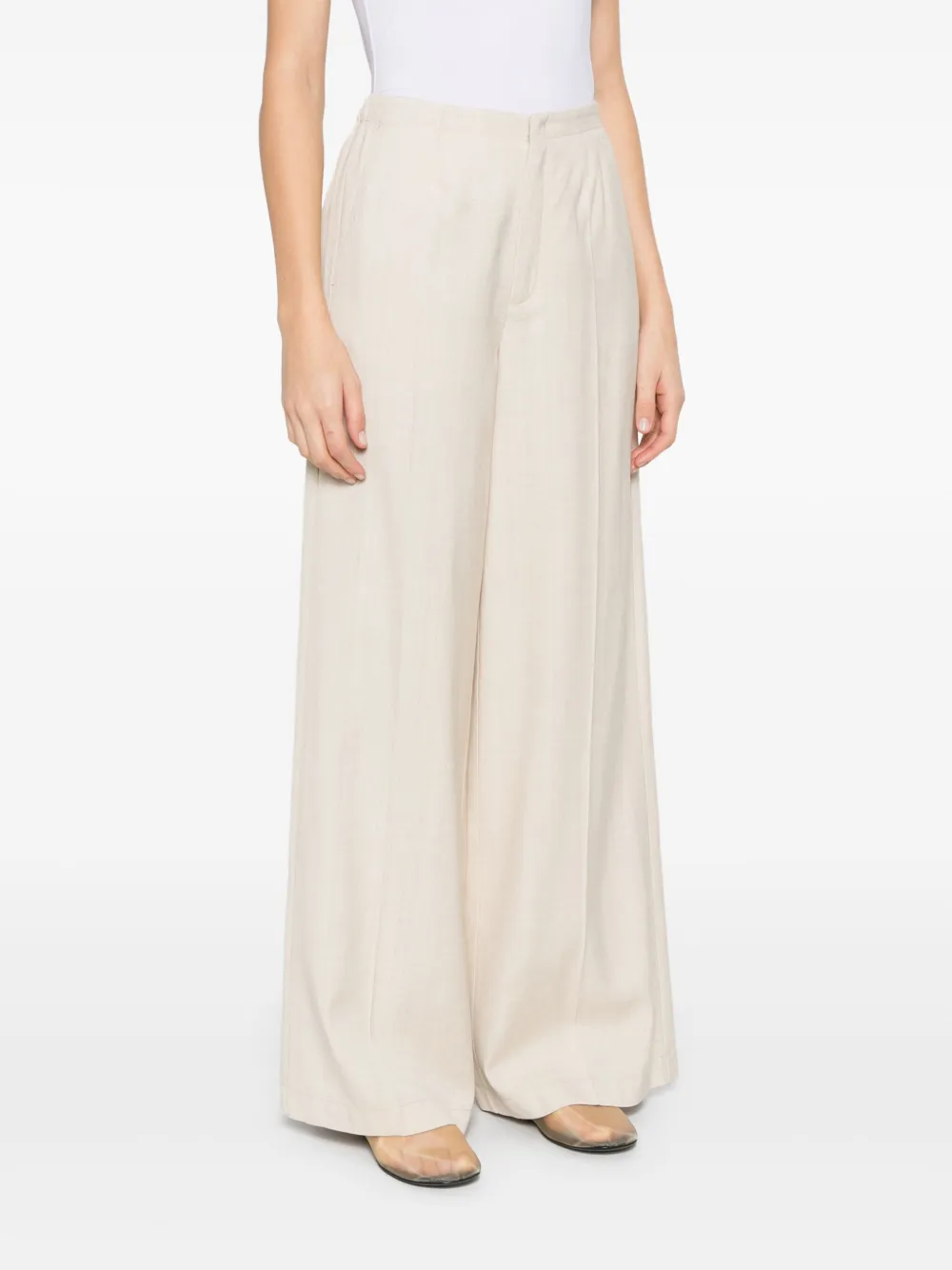 Shop Forte Forte Wide-leg Trousers In Neutrals