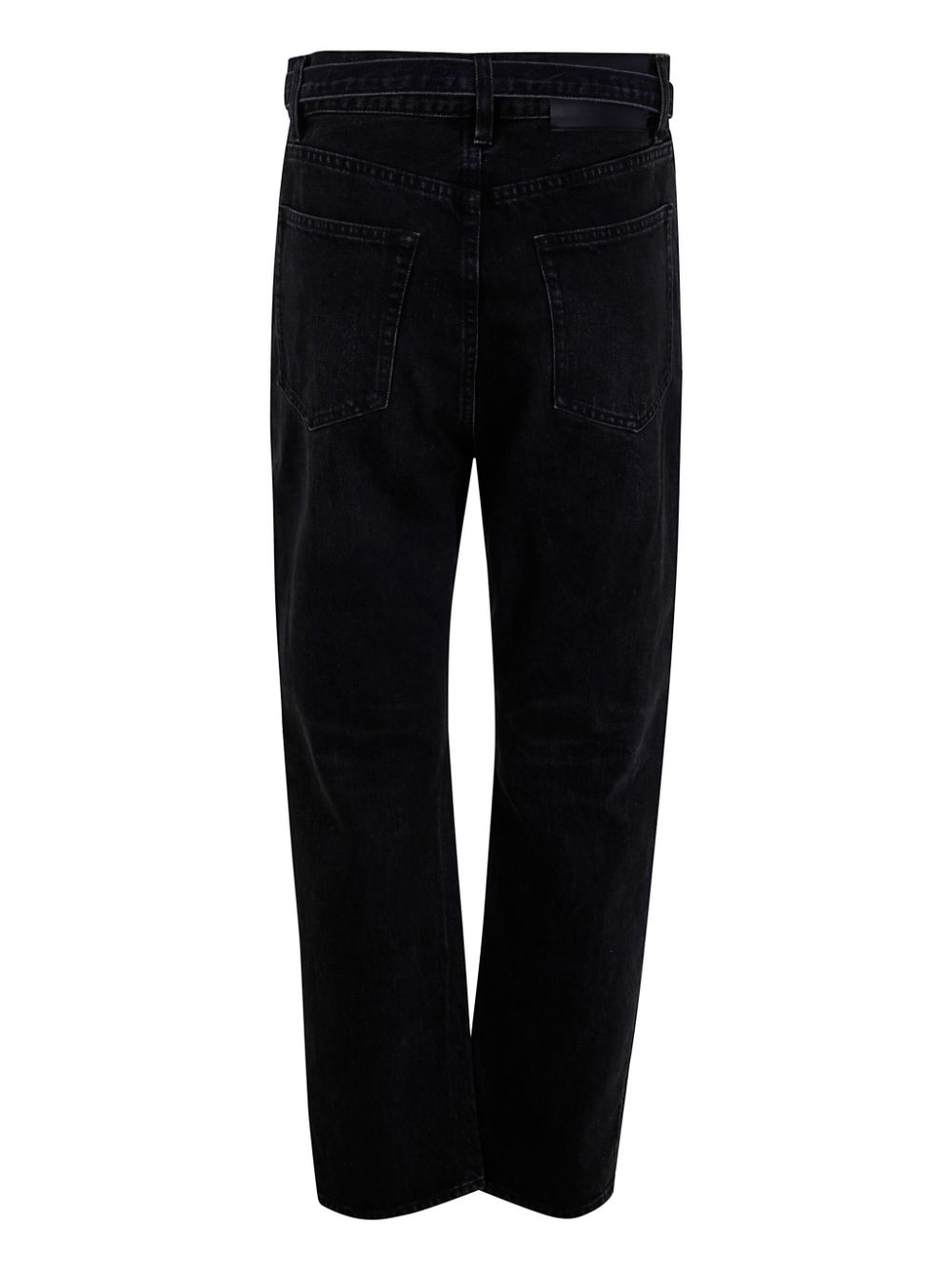 sacai belted straight jeans - Zwart