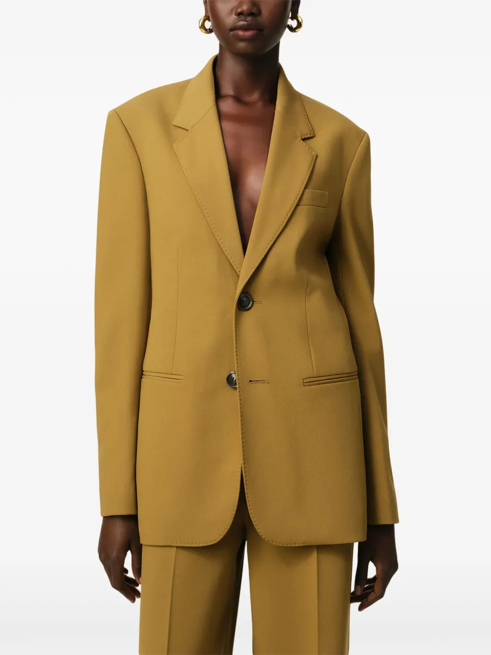 AMI Paris Blazer met enkele rij knopen Geel