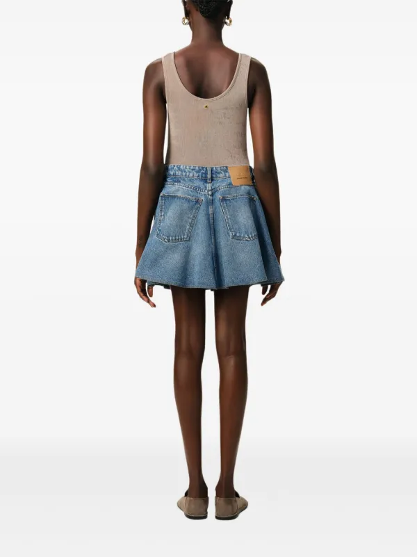★AMI PARIS★Cotton mini skirt★大人気★ AMI Paris Flared Miniskirt | Blue | FARFETCH